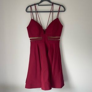 Sherri Hill Short A-Line Red Dress with Pockets